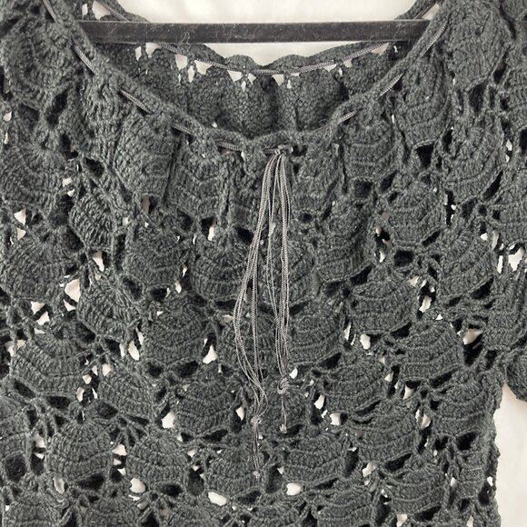 Unbranded Black Crochet Boho Witchy Grandmacore Top - Picture 3 of 11